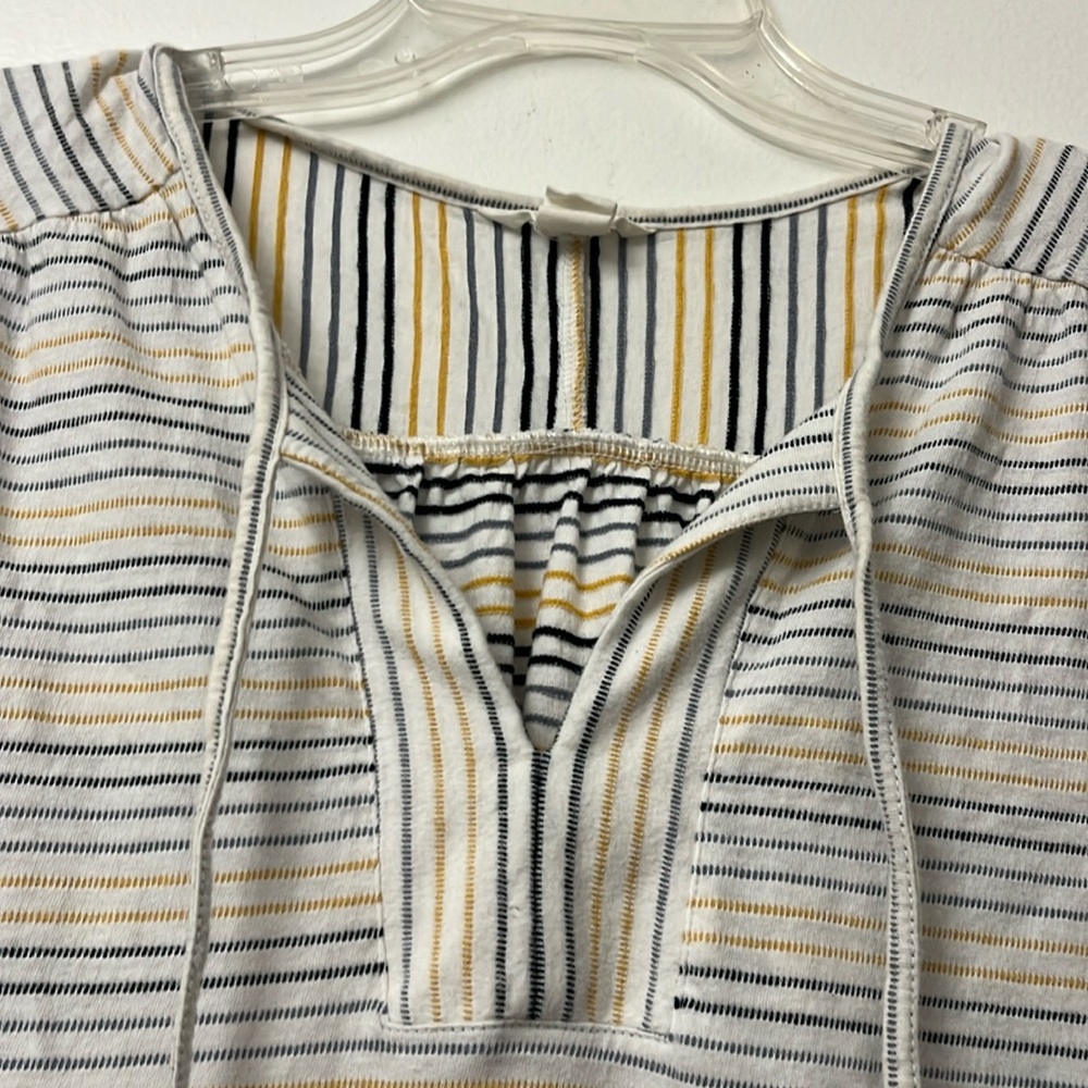 Striped t-shirt with tie neck. - Picture 3 of 3